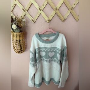 NWOT Fair Isle Heart Valentines Day Sweater